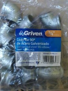 SET DE CODO ROSCA MACHO DE 90° DE ACERO GALVANIZADO 3/4" - 150LB, MARCA GRIVEN