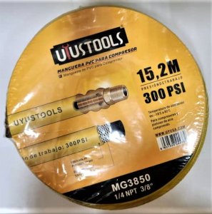 MANGUERA PVC PARA COMPRESOR 3/8" 50FT UYUSTOOLS (15 METROS))