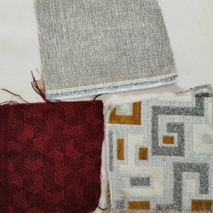 LOTE 4 DE TEJIDOS VARIOS PARA TAPICERÍA, 1.50M (60") DE ANCHO, 100% POLIÉSTER.