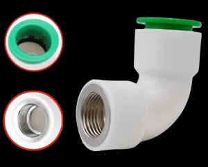 CODO 90 GRADOS PLÁSTICO DE 1" X 1" DE DIÁMETROS CON CONECTOR RÁPIDO EN UN EXTREMO Y ROSCA HEMBRA EN EL OTRO