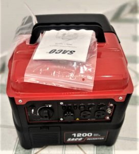 GENERADOR A GASOLINA 1200W,120V/60HZ, COMP. PLASTICO Y METAL, DIM.
35x33.5x31, MARCA SACO