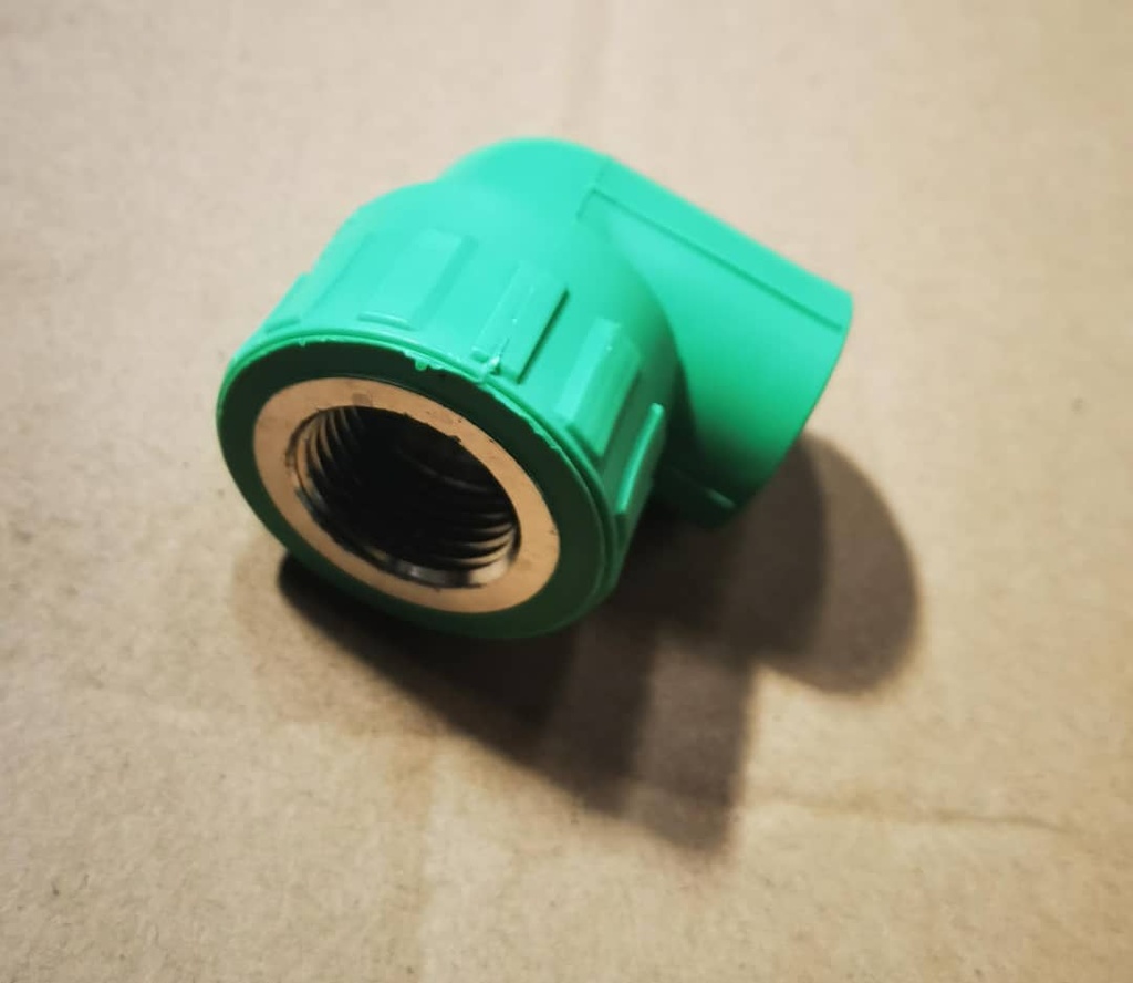 CODO LISO C/ROSCA 1/2" TERMOFUSION-PPR-VERDE