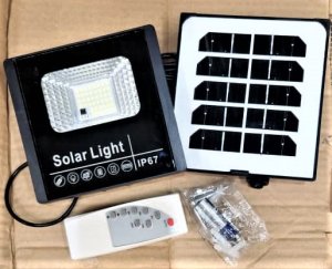 LÁMPARA SOLAR, MODELO: JBP-50W, 44 LEDS CON BATERÍA DE 1200MAH