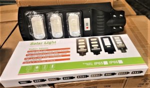 LÁMPARA SOLAR, MODELO: WZLD-300W, 144 LEDS CON BATERÍA DE 6000MAH