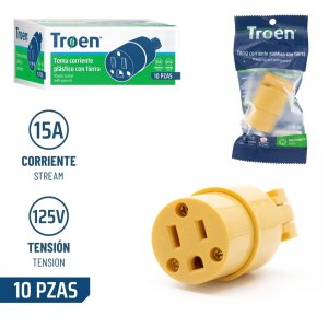 ENCHUFE BLINDADO CON TIERRA, MARCA TROEN