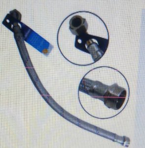 SET DE MANGUERA FLEXIBLE PARA MONOMANDO M10 X 3/8" DE 30", MARCA GRIVEN