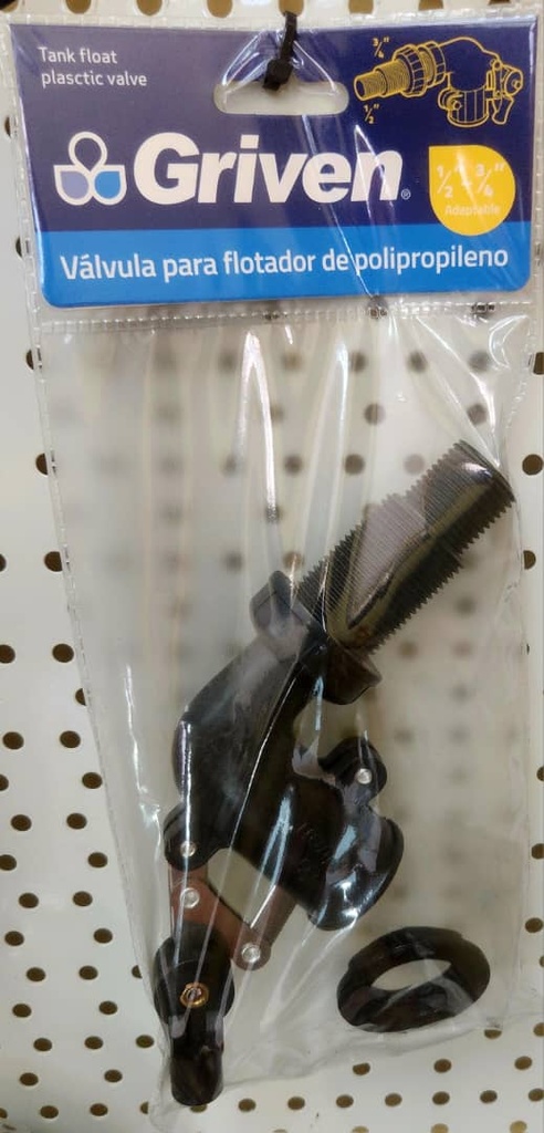 SET DE VALVULA PARA FLOTADOR DE POLIPROPILENO, MARCA GRIVEN