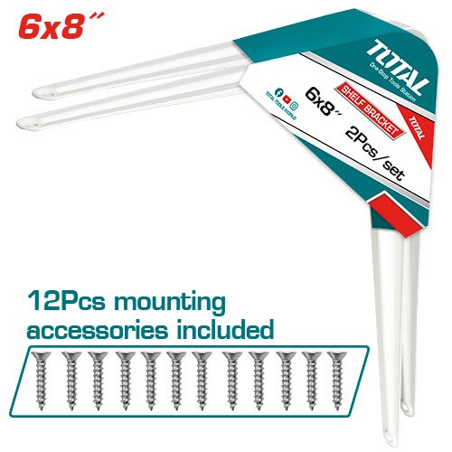 Juego de soportes para estantes 8"