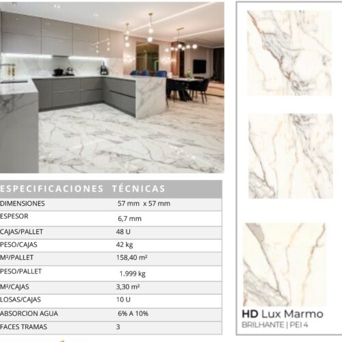 Cerámica Brazil 57x57 Lux Marmo