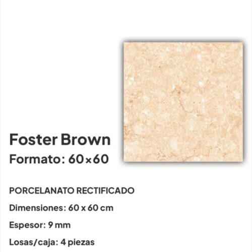 Porcelanato 60x60 E-Foster Brown
