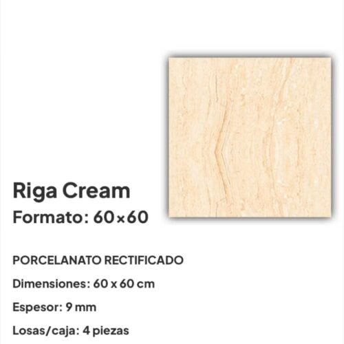 Porcelanato 60x60 E-Riga Cream