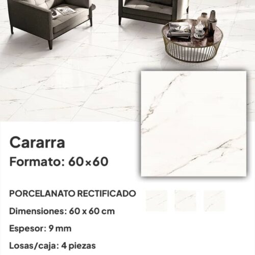 Porcelanato 60x60 E-Carrara