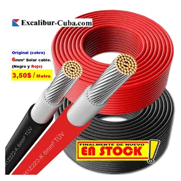 Cable Solar 6mm² Original Coper (Rojo y Negro)
