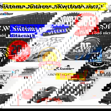 Sistema Solar Completo 5KW (Paneles + Inversor + Batería)