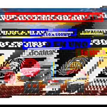 Sistema Solar 5.0KW TODO en UNO con 10x 500WP Paneles