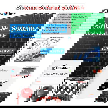Sistema Solar 5.0KWp Carga Batería en 1 Hora