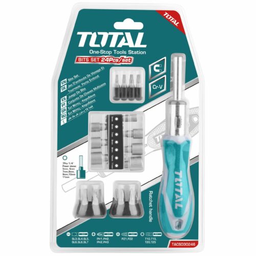 Juego de destornilladores de trinquete 24 piezas